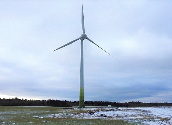 Wind turbine in Amlyntsy village, Minsk region