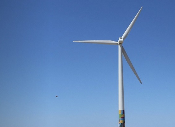 Wind farm in Akshukur village, Mangistau region
